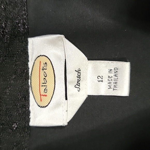 Talbots Size 12 Black Long Sleeve Button Down French Cuff Shirt, Exc. Used Cond. - Picture 12 of 16
